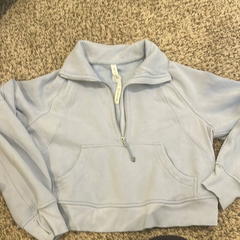 Lululemon oversized funnel neck scuba BLUE LINEN